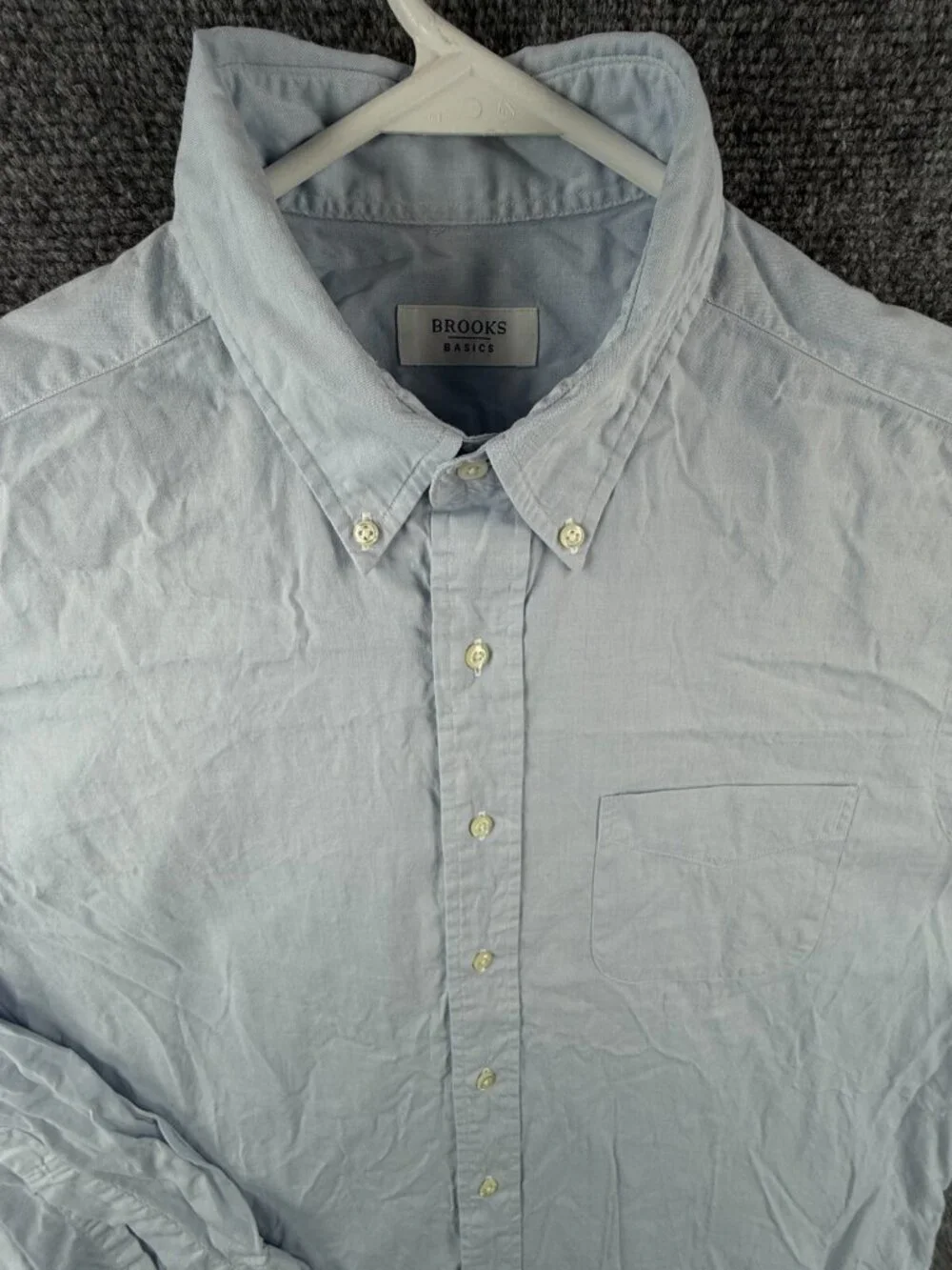 Brooks Brothers Basics Blue Long Sleeve Button Up Shirt Men 16 35 Cotton Adult